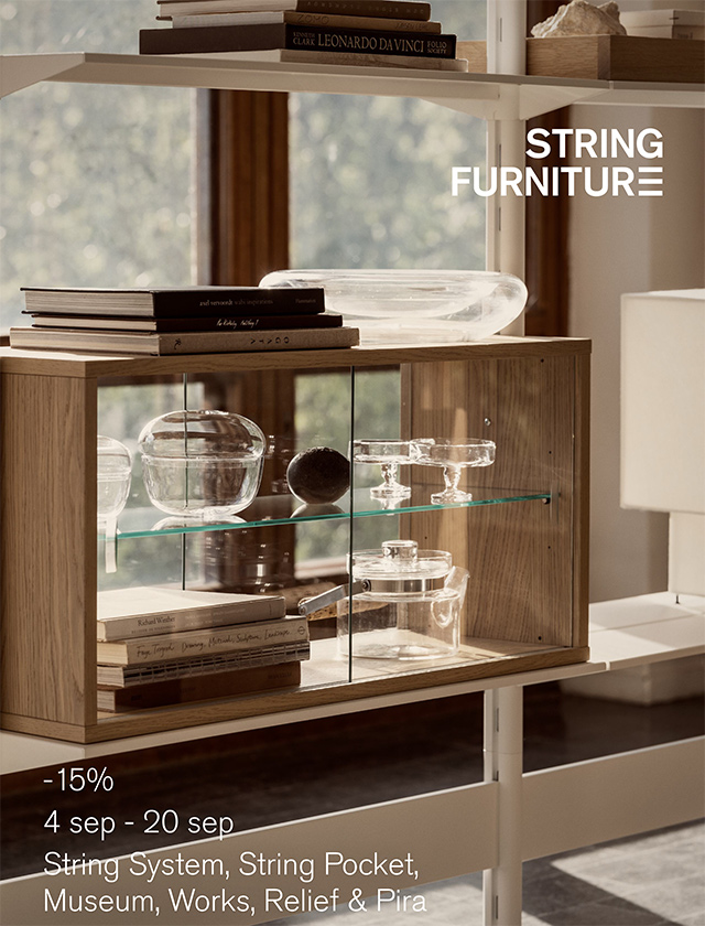 15 % Rabatt auf alle Pira Regale von String Furniture – aktuelle Aktion für das modulare Pira Regalsystem.