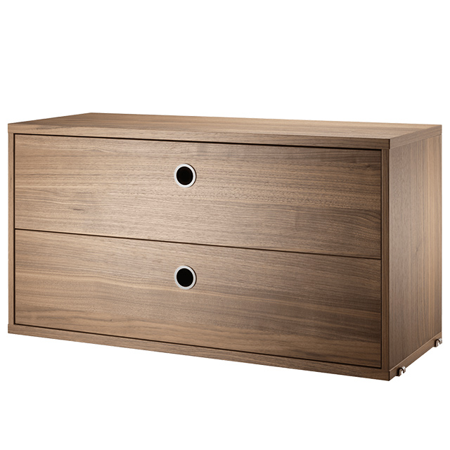 Schrankelement mit zwei Schubladen, Maße: B 78 × T 30 × H 42 cm, Walnuss