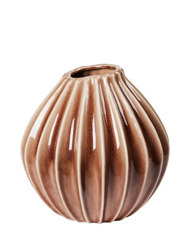 Broste Copenhagen Wide Vase Fawn – große Keramikvase in der Größe L