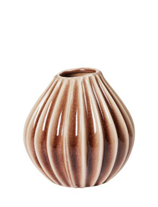 Broste Copenhagen Wide Vase Fawn – mitlere Keramikvase in der Größe M