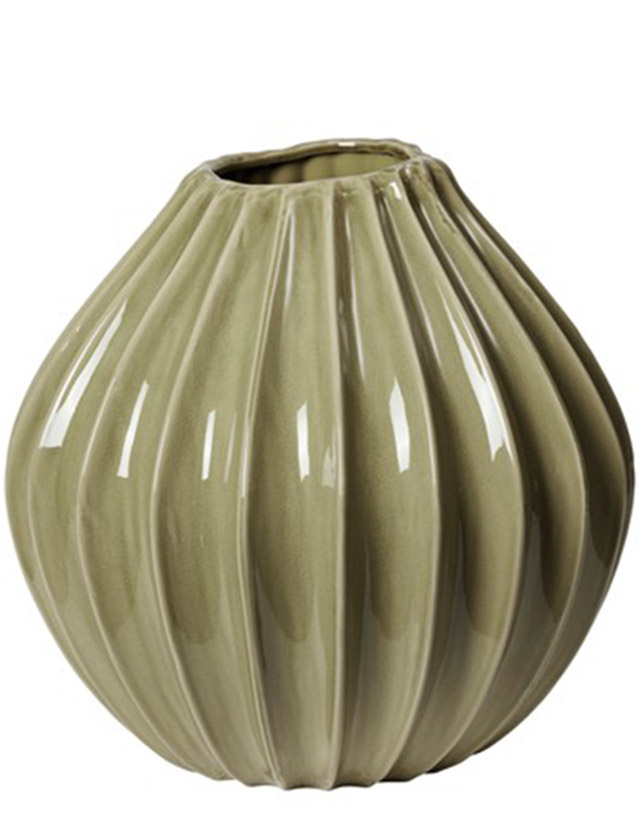 Broste Copenhagen Wide Vase Dry Sage – Boden-Keramikvase in der Größe XL