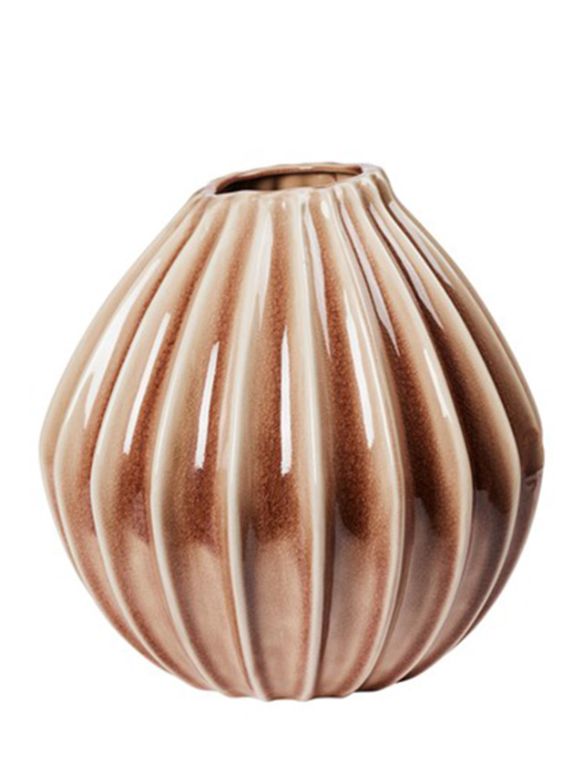 Broste Copenhagen Wide Vase Fawn – Boden-Keramikvase in der Größe XL