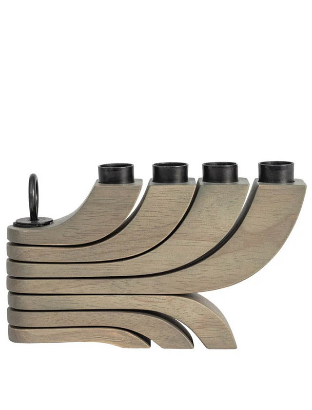 Design House Stockholm „Nordic Light“ Kerzenhalter, grau (zugeklappt)