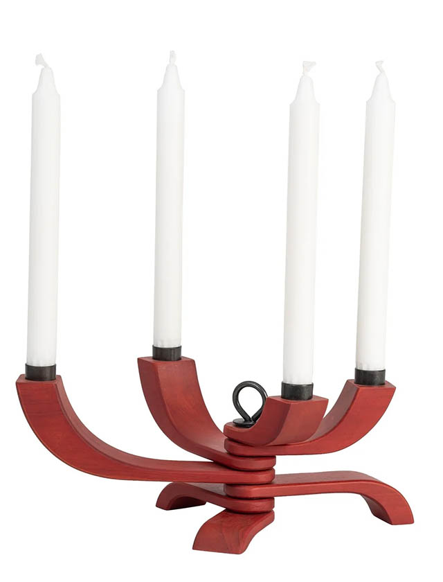 Nordic Light Kerzenständer von Design House Stockholm, rot lasiert