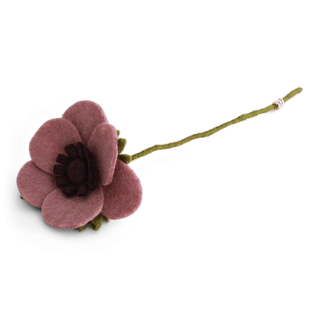 Gry & Sif Sommerblumen aus Wollfilz – Französische Anemone in Altrosa