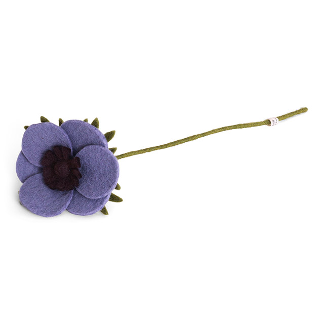 Gry & Sif Sommerblumen aus Wollfilz – Französische Anemone in Purpur