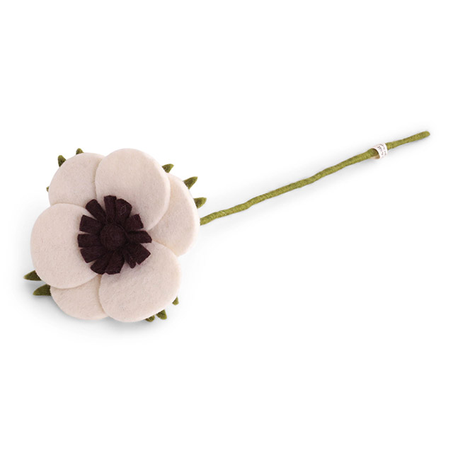 Gry & Sif Sommerblumen aus Wollfilz – Französische Anemone in Weiß