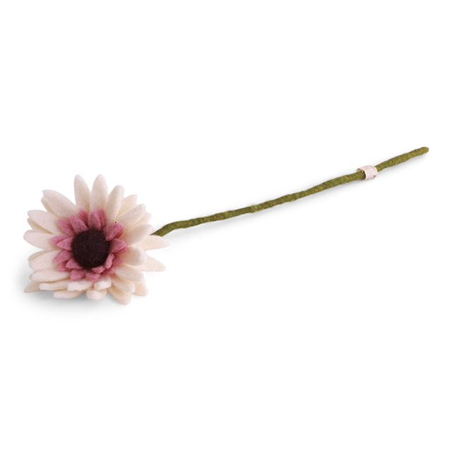 Gry & Sif Sommerblumen aus Wollfilz – Gerbera in Weiß