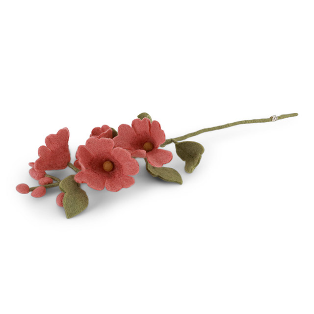 Gry & Sif Sommerblumen aus Wollfilz – Stockrose in der Farbe Staubrot