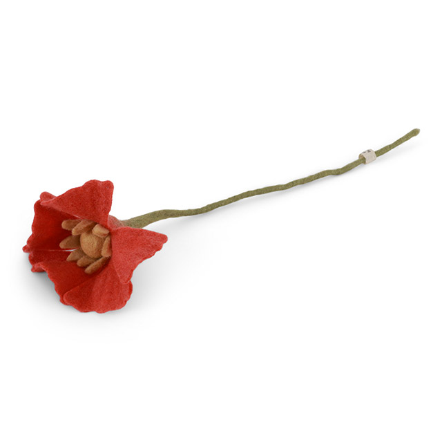 Gry & Sif Sommerblumen aus Wollfilz – Mohnblume in Coral