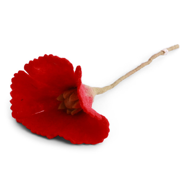 Gry & Sif Sommerblumen aus Wollfilz – Mohnblume in Rot