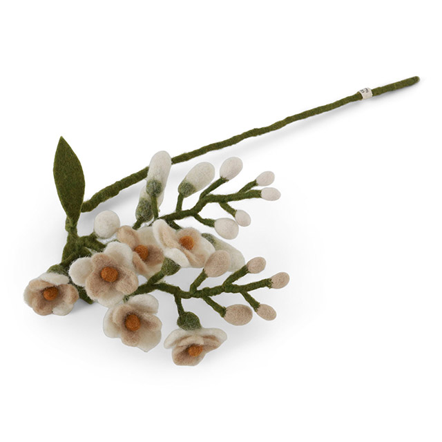 Gry & Sif Sommerblumen aus Wollfilz – Blauregen in der Farbe Weiß