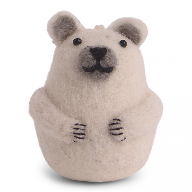 Mini Eisbär von Gry & Sif - Anhänger aus Wollfilz
