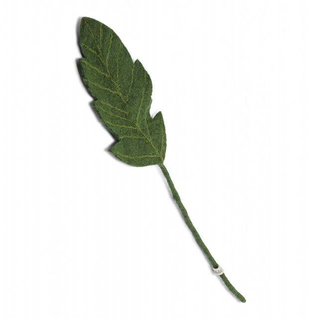 Einzelnes Blatt aus Filz - Dunkelgrün - von Gry & Sif