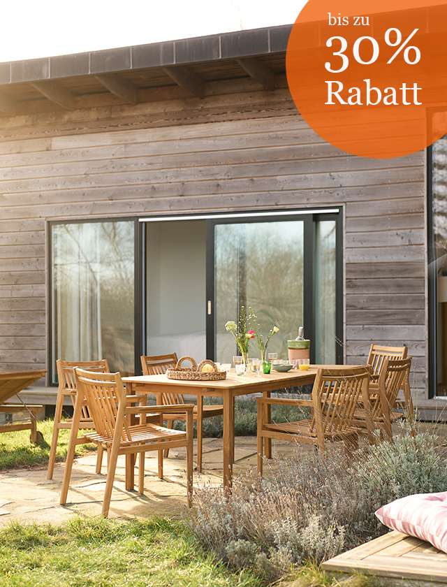 Sammen Gartenmöbel-Serie aus Teakholz vob FDB Møbler mit M1 Gartenstühlen und M2 Gartentisch - Sommer Aktion