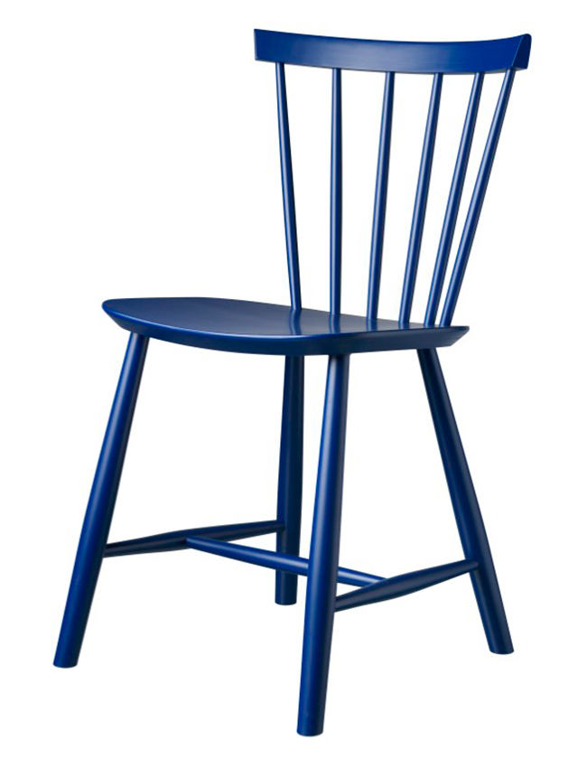 J46 Esszimmerstuhl in Dark Blue von FDB Møbler - Design Poul M. Volther