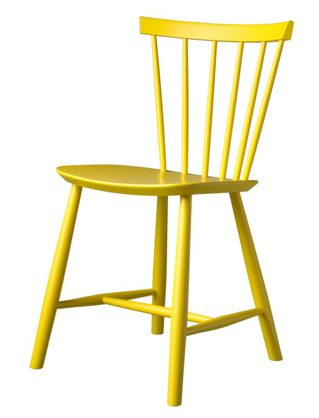 J46 Esszimmerstuhl in Yellow von FDB Møbler - Design Poul M. Volther