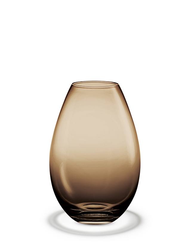 Cocoon Vase in Braun von Holmegaard - 205 mm aus mundgeblasenem Glas