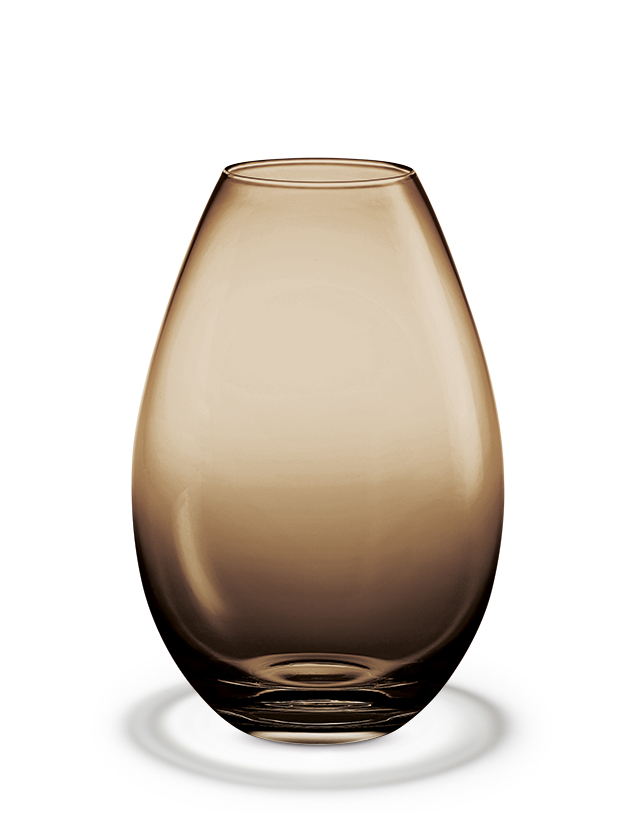 Cocoon Vase in Braun von Holmegaard - 260 mm aus mundgeblasenem Glas