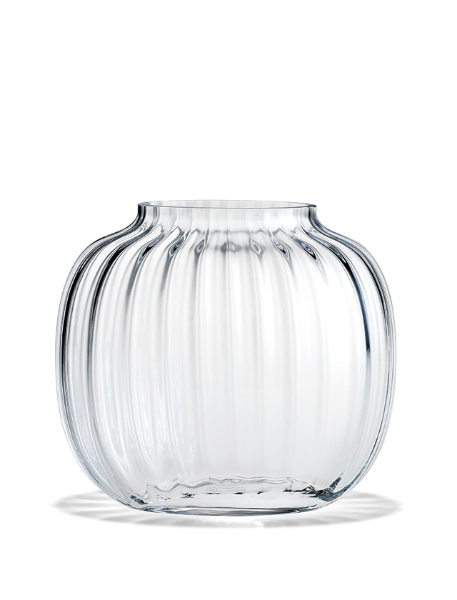 Primula Vase in Klarglas von Holmegaard - Hohe mundgeblasene Kugelvase - Höhe 12,5 cm