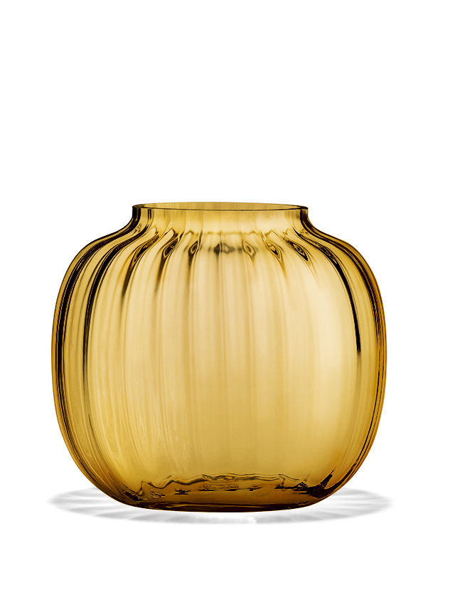 Holmegaard Primula Kugelvase in Amber - Glasvase 125 mm Höhe