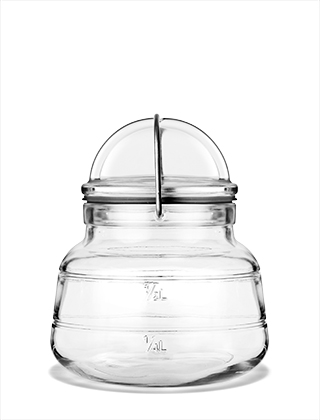 Scala Aufbewahrungsglas 0,5 Liter von Holmegaard mit Federbügel aus Metall und Dichtungsring aus Gummi.