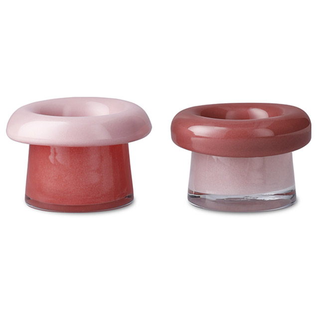 Holmegaard Soma Teelichthalter Rose/Terrakotta – mundgeblasenes Glas