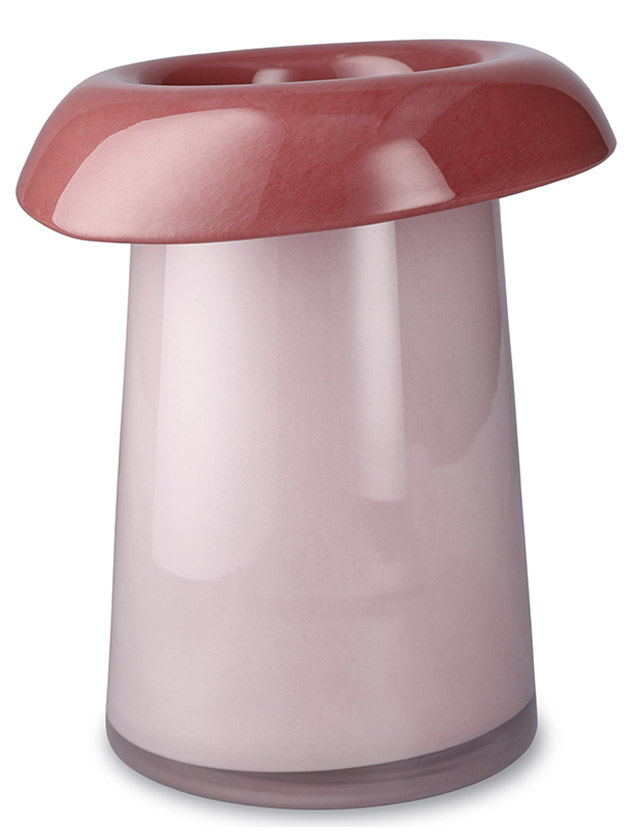 Holmegaard Soma Vasen Rose/Terrakotta – mundgeblasenes Glas
