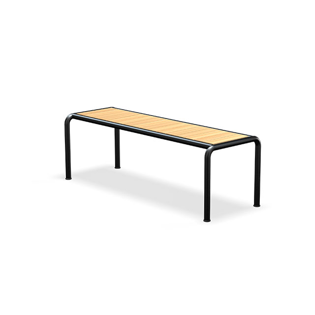HOUE Avanti Gartenbank Medium - 130 x 48 cm in Black mit Sitzfläche aus Kiefer-Lamellen
