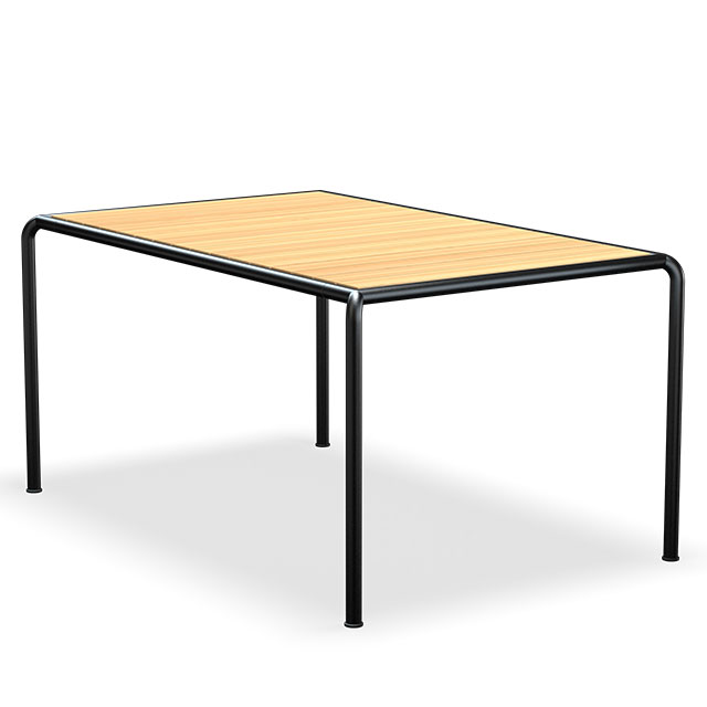 HOUE Avanti Gartentisch - 153 x 98 cm mit schwarzen Rahmen und Lamellen aus Kiefernholz