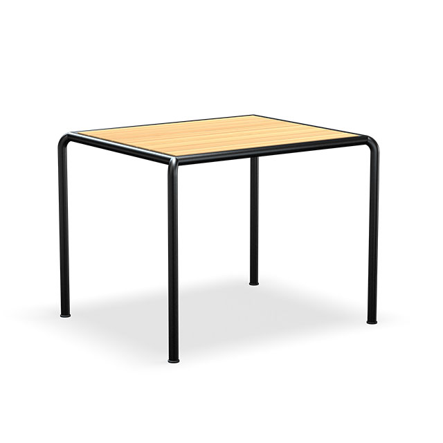 HOUE Avanti Gartentisch - 83x 98 cm mit schwarzen Rahmen und Lamellen aus Kiefernholz