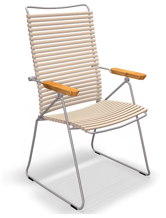 Click Hochlehner Gartenstuhl in Beige 60 - mit verstellbarer Rückenlehne