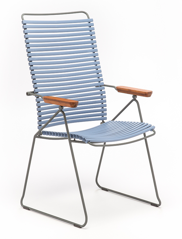 Click Hochlehner Gartenstuhl in Pigeon Blue 82 - mit verstellbarer Rückenlehne