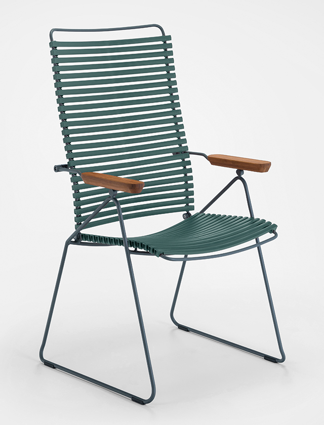 Click Hochlehner Gartenstuhl in Pine Green 11 - mit verstellbarer Rückenlehne