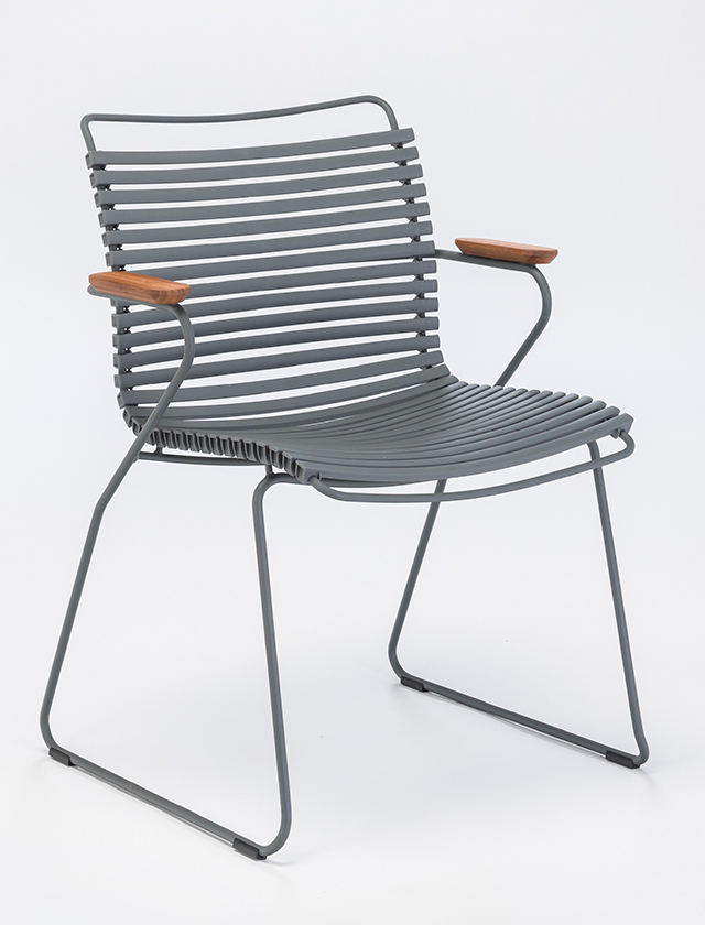 Click Dining Chair in Dark Grey 70 - Design Gartenstuhl von HOUE