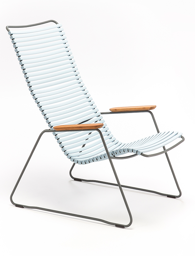 Click Loungesessel von HOUE in Dusty Light Blue 80 - Outdoor Lounge Chair in Hellblau