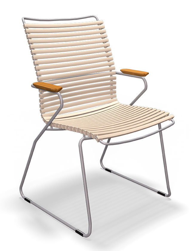 Click Dining Chair Tall Back in Beige 60 - Design Gartenstuhl von HOUE