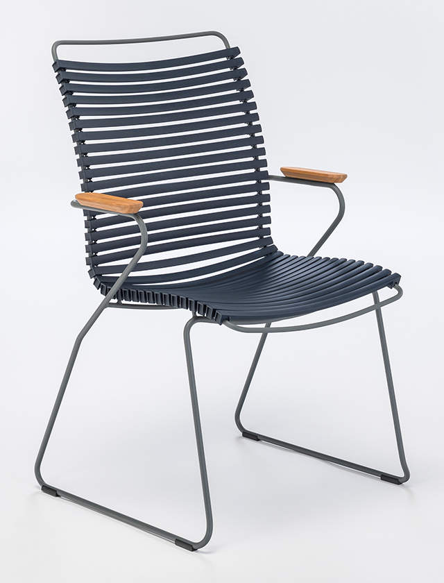Click Dining Chair Tall Back in Dark Blue 91 - Design Gartenstuhl von HOUE