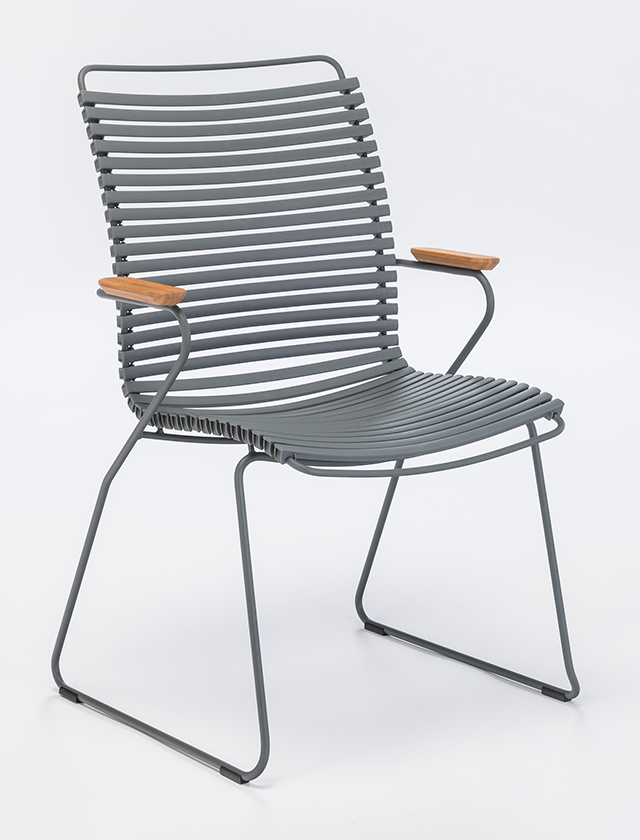 Click Dining Chair Tall Back in Dark Grey 70 - Design Gartenstuhl von HOUE