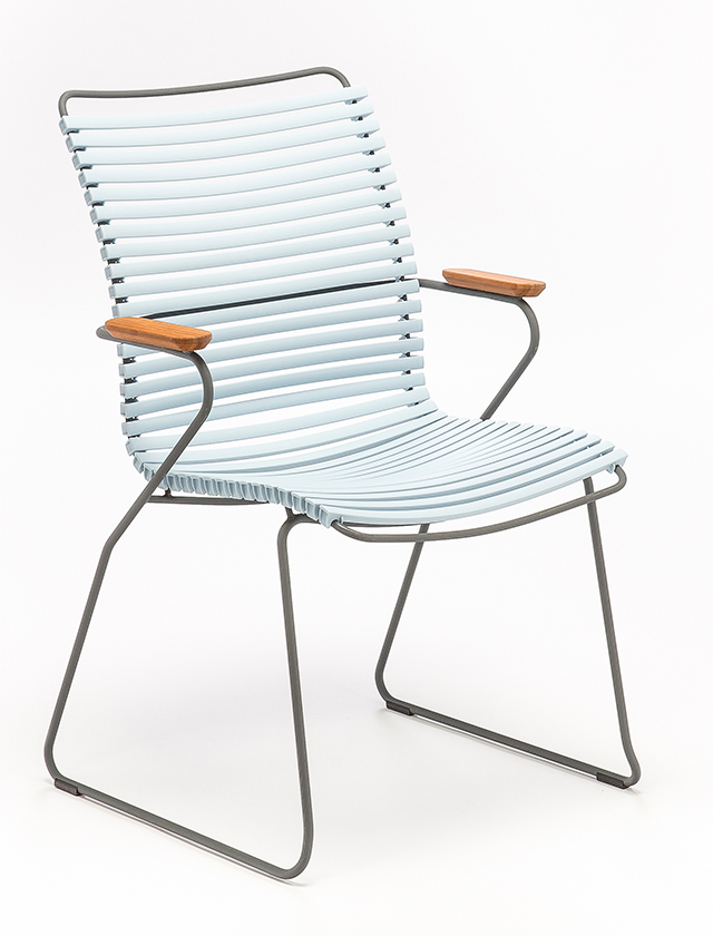 Click Dining Chair Tall Back in Dusty Light Blue 80 - Design Gartenstuhl von HOUE