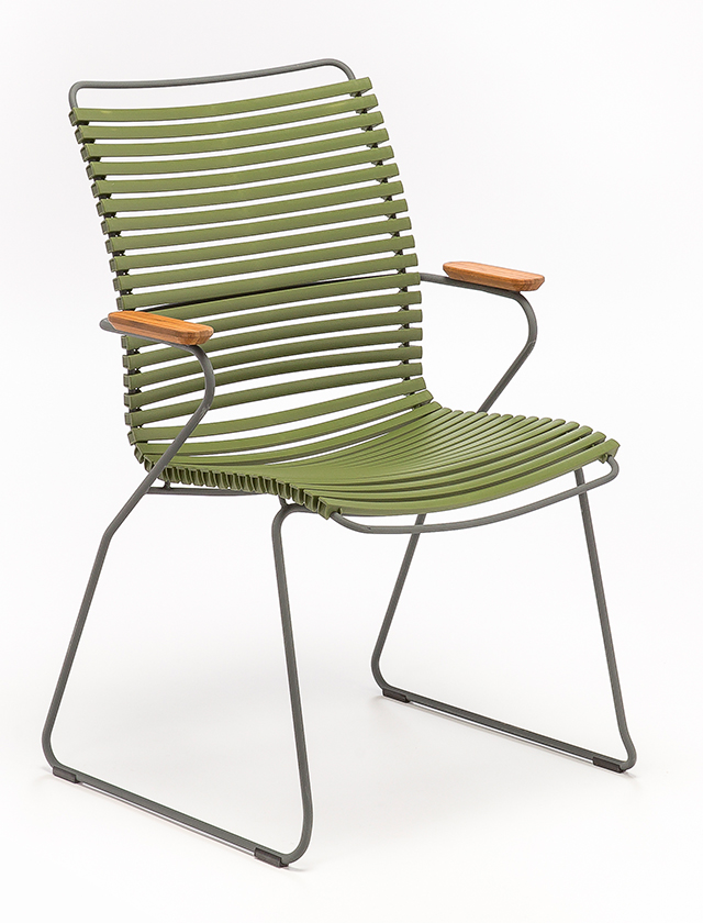Click Dining Chair Tall Back in Olive Green 71 - Design Gartenstuhl von HOUE
