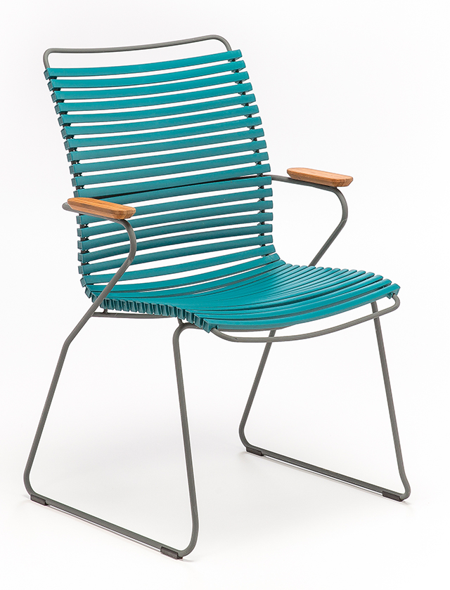 Click Dining Chair Tall Back in Petrol 77 - Design Gartenstuhl von HOUE