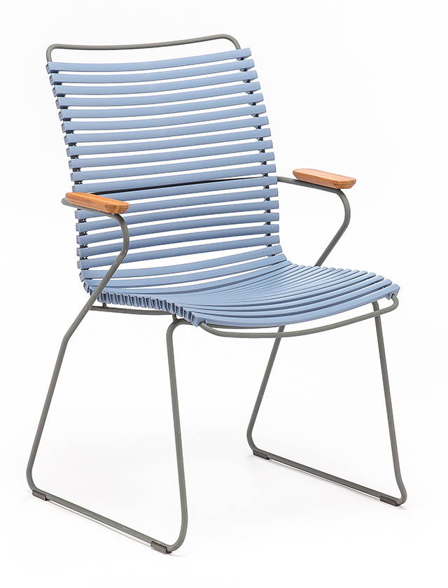 Click Dining Chair Tall Back in Pigeon Blue 82 - Design Gartenstuhl von HOUE