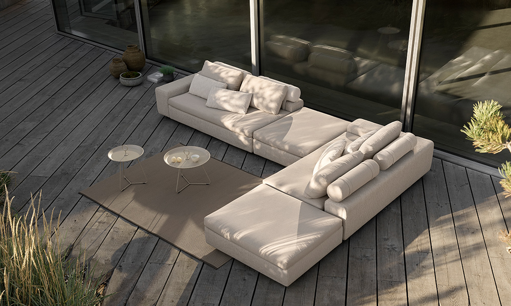 DRIFT Outdoor Sofa als modulare Premium-Lounge für Terrasse und Garten von HOUE