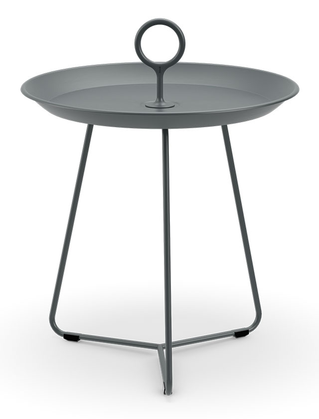 Eyelet Tray Tisch - Tragbarer Beistelltisch - in Ø45 cm und in der Farbe Dark Grey von HOUE
