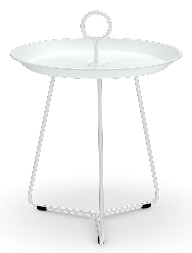 Eyelet Tray Tisch - Tragbarer Beistelltisch - in Ø45 cm und in der Farbe Muted White von HOUE