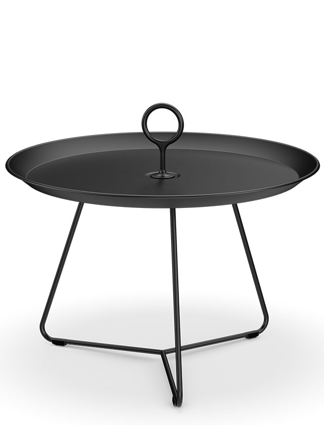 Eyelet Tray Tisch - Tragbarer Beistelltisch - in Ø60 cm und in Black von HOUE