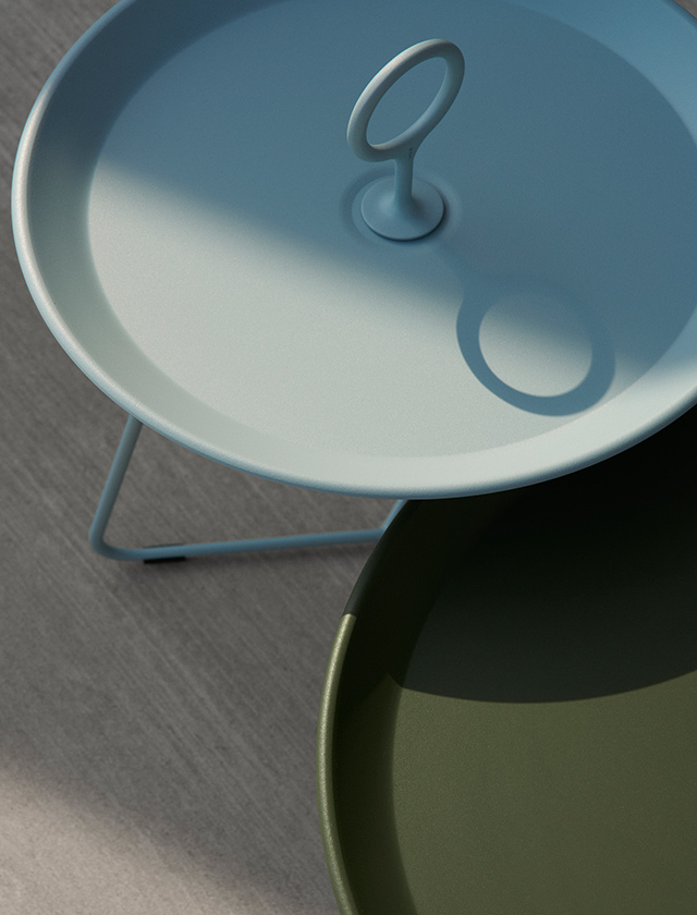 HOUE EYELET Beistelltisch in Olive und Ice Blue