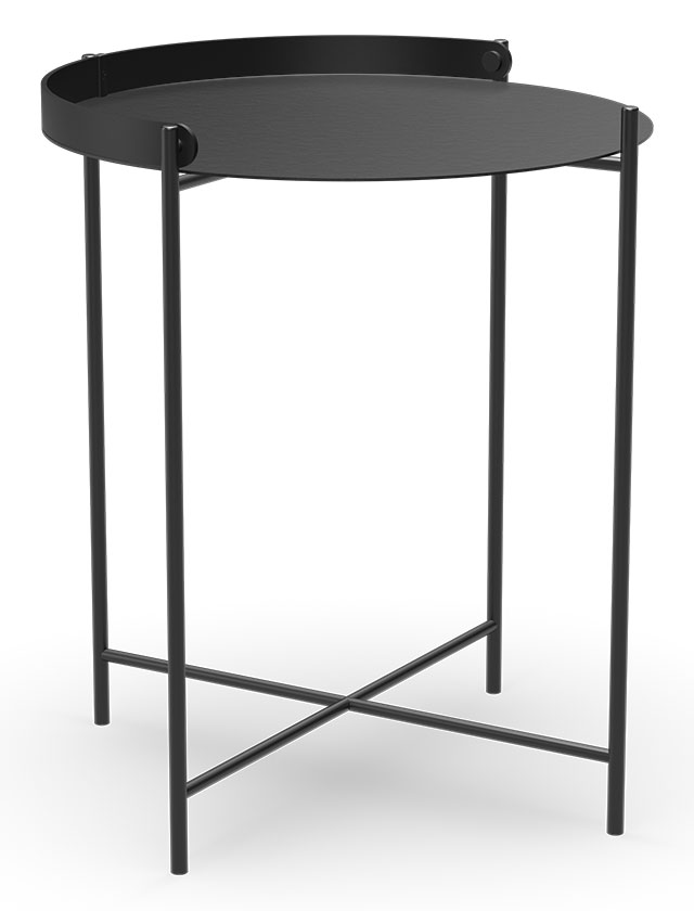 EDGE Beistelltisch von HOUE – Skandinavisches Design für Innen & Außen mit 46cm im Durchmesser in Schwarz.