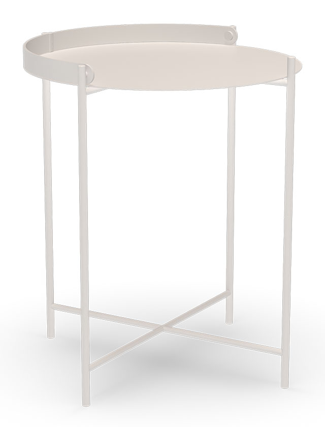 EDGE Beistelltisch von HOUE – Skandinavisches Design für Innen & Außen mit 46cm im Durchmesser in Muted White.